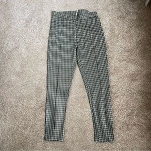 Free People green and black plaid pants
